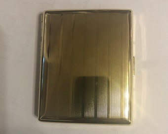 Gold Art Nouveau 2-clip 100s Cigarette Wallet Case Business Credit Card Holder