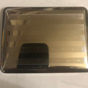 Art Deco German Silver Stuttgart Stars 2-band 100s and 120s Cigarette Wallet Case Business Credit Card Holder