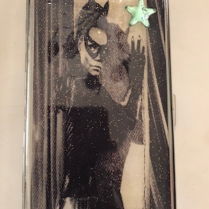 Retro Eartha Kitt Meowverlous Mirror Tissue or 120s Cigarette Wallet 2-clip Case Business Credit Card Holder