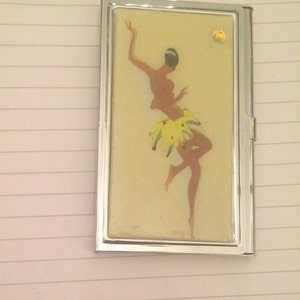 Josephine Baker Banana Rock 1920er Silber Visitenkartenhalter Kreditkartenetui