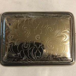 Vintage German Silver Art Deco Paris Fleur Small Pill Box Pill Case image 1