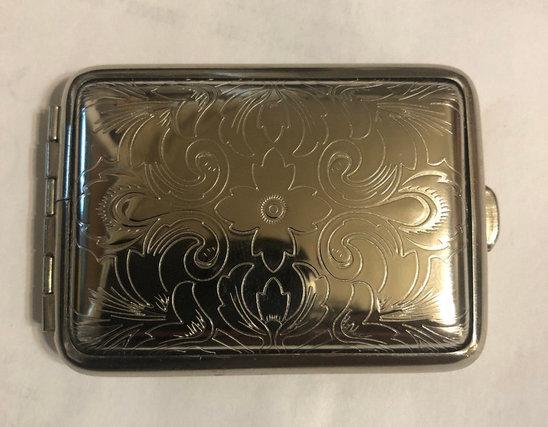 Vintage German Silver Art Deco Paris Fleur Small Pill Box Pill Case image 1