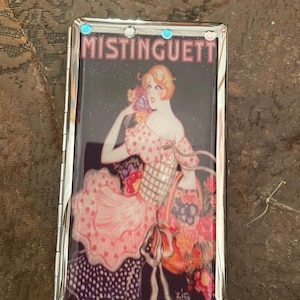 Retro Mistinguett Jardin Spiegel Taschentücherhalter oder 120er Zigaretten 2-Clip Etui Business Kreditkartenhalter