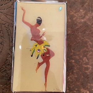 Retro 1920s Josephine Baker Banana Rock Spiegel Taschentücher 1-Clip oder 2-Clip 120s Zigarettenetui Business Kreditkartenhalter