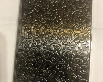 Antique Silver Victorian Fleur 1-clip Wallet Cigarette I.D. Case Business Credit Card Holder