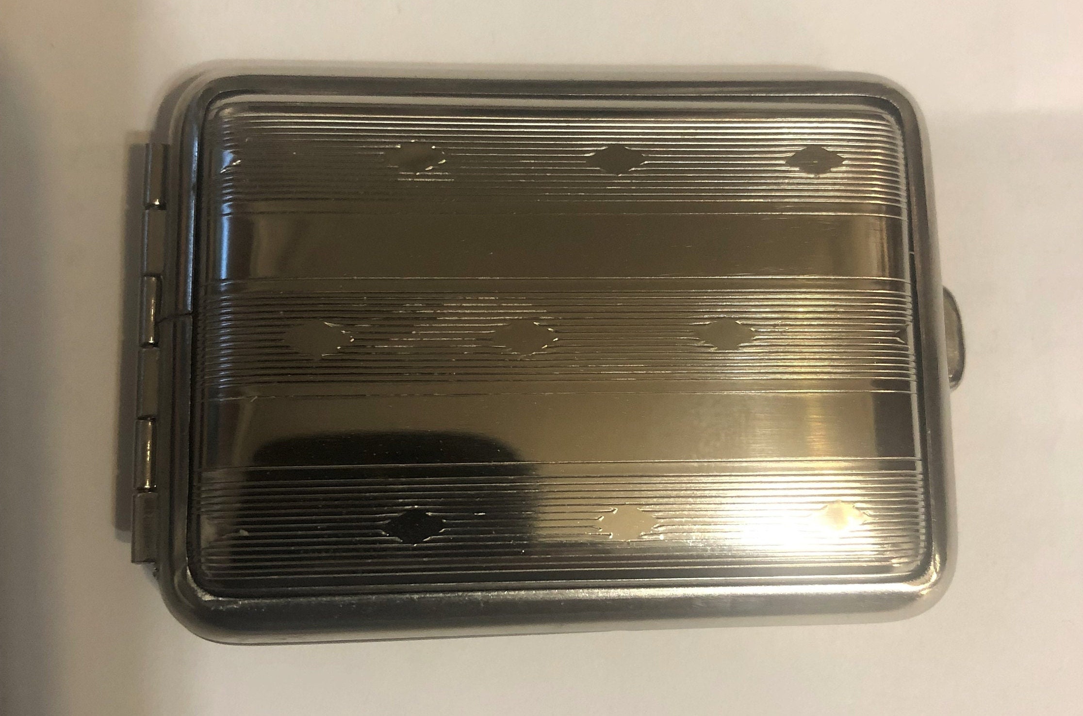 Stuttgart Stars German Silver Art Deco Small Pill Box Pill Case