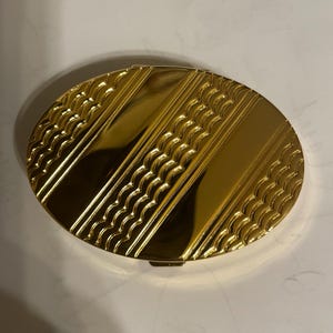 Retro Art Nouveau Gold  Linee oval 2-compartment Pill box