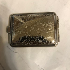 Vintage German Silver Art Deco Paris Fleur Small Pill Box Pill Case image 3