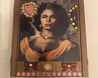 Retro Dorothy Dandridge Bronze Wooden Jewelry Box Keepsake Box Trinket Box