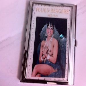Josephine Baker Folies Bergere silver Businesss Card Holder Credit Card Case