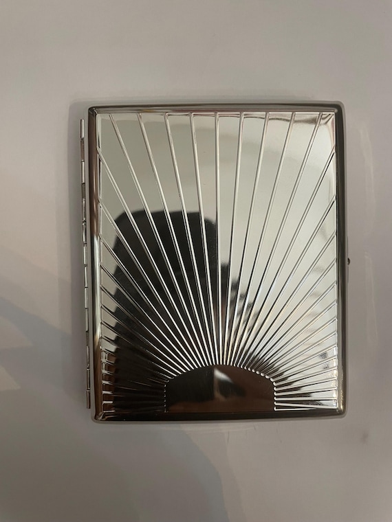 silver cigarette case wallet 1910s Hand Etched Edwardian Sterling Manufactured by American silversmith Napier Golconda Jewelry - Superb Victorian