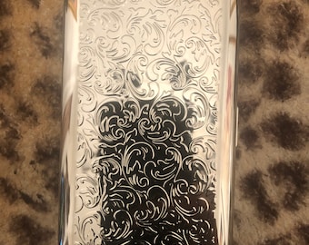 Retro Silver French Filigree 2-clip 120s Cigarette Wallet Case Business Credit Card Holder