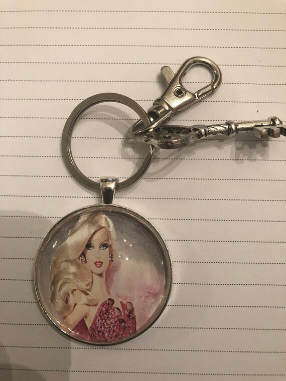 Retro Pink Glamour Barbie Key Chain 
