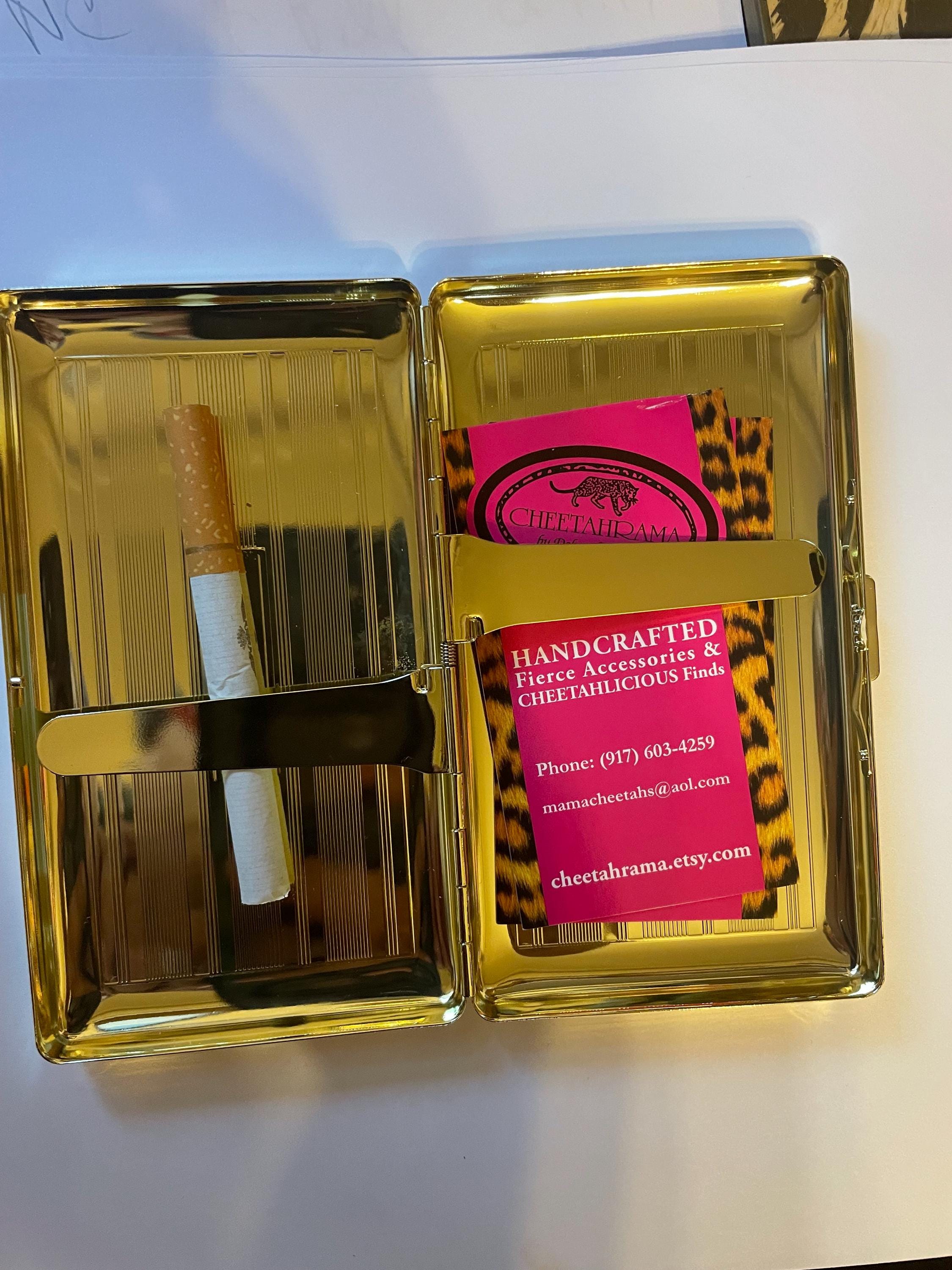 Gold Art Deco Kensington 120s Cigarette Wallet 2-clip Case