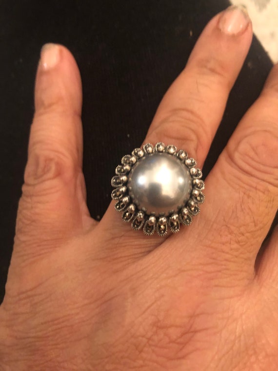 Pearl dome ring deals
