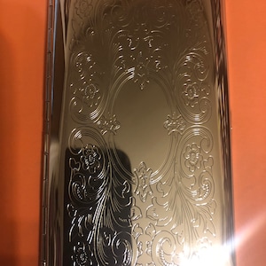 Silver Victorian Scroll Mirror Tissues 1-clip Business Credit Card Holder 120s Cigarette I.D. Case