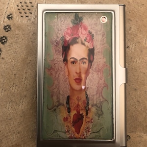 Retro Frida Rot Herz Corazon Silber I.D. Hülle Business Kreditkartenhalter