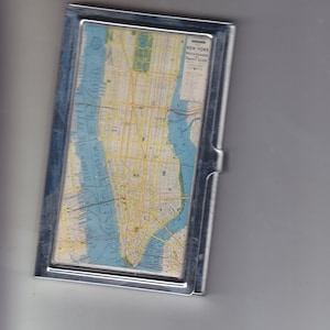 Custodia per carte di credito porta biglietti da visita con mappa retrò di New York City