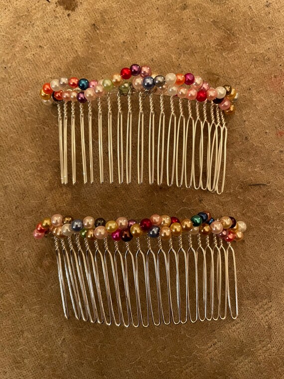 VTG Deco Beaded Hair Comb Art Deco Beaded Hair Comb. Vintage Style Hair Accessory  main image 3