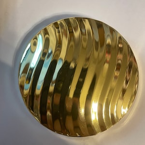 Vintage Deco style Gold Repousse swirl round Mirror Compact