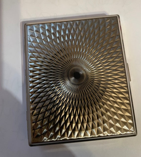 Retro Sunrise Solar Gunmetal Silver 2-clip Cigarette Wallet Case Business  Credit Card I.D. Holder