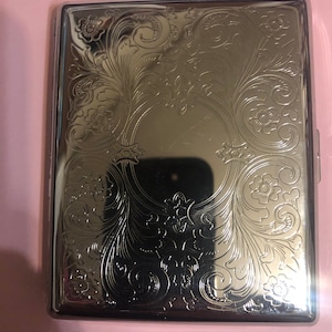 Portefeuille argenté à 2 clips, porte-cartes de crédit professionnelles, style victorien, cigarette, pièce d'identité des années 100 Étui
