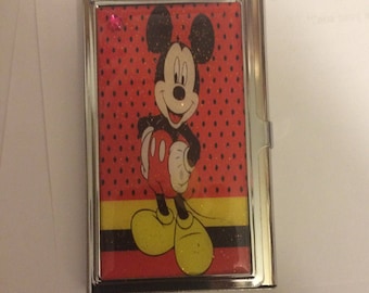 Porte-cartes de visite Mickey rouge rétro porte-cartes de crédit