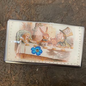 Pañuelos de espejo retro de Alicia en el País de las Maravillas/Estuche para cigarrillos de 120 ml con 1 clip o estuche para 2 clips