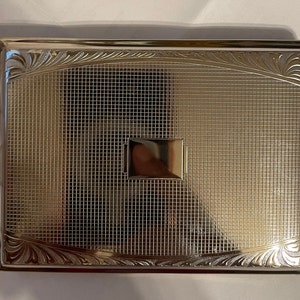 Vintage Art Deco German Silver Düsseldorf 2-Band 100er Jahre Zigarettenetui Business Kreditkartenetui