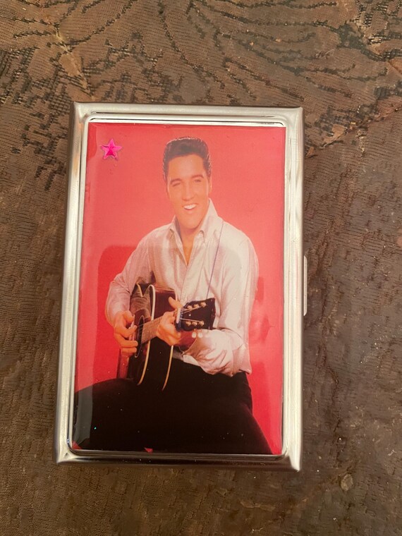 Retro Elvis 2-clip Regular Size Cigarette Case Business Credit Card I.D.  Holder