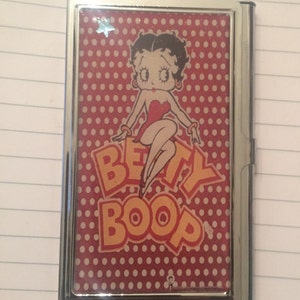 Betty Boop Red Dot Silver Porte-cartes de visite Porte-cartes de crédit