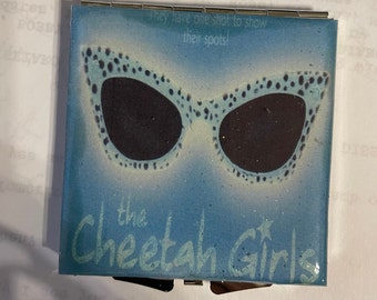 Collector Blue Cheetah Girls square silver mirror Compact