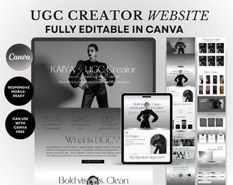 The Model Edit — UGC Creator Website Template | Modern Creator Portfolio | Ugc Media Kit | Ugc Website Template Canva | Ugc Canva Template