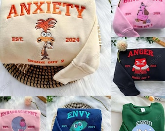 Moletom bordado Inside Out, camiseta com personagens Inside Out, camiseta Disney Inside Out, camiseta Disney Trip, moletom com capuz Inside Out