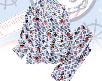 Pijama Disney Cruise 2026, pijama náutico de Mickey, pijama Disney Cruise Line, pijama Let's Cruise, pijama para las vacaciones