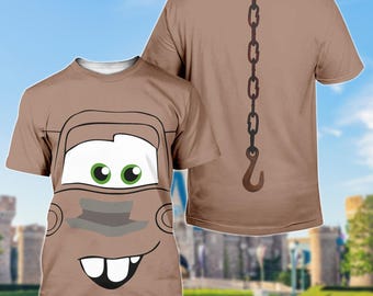 Camiseta 3D Mater Face, Moletom com capuz de personagem de caminhão de reboque de carros, Moletom com capuz engraçado de fantasia da Disney, Cosplay da Pixar para o Halloween, Presente de cosplay Mater