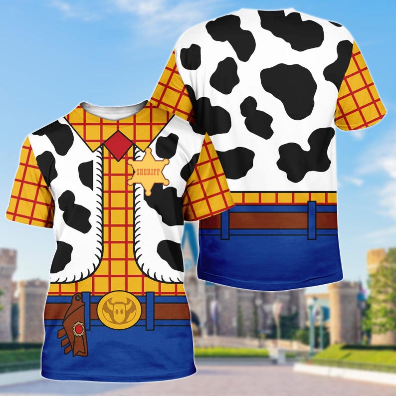 Woody Costume 3D Tshirt, Cowboy Sheriff Cosplay Sweatshirt, Toy Story Cosplay Hoodie, Halloween Disney Outfit, Halloween Costume Gift