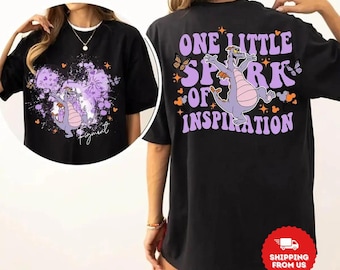 Shirt met een kleine vonk van inspiratie, Disney Epcot-sweater, schattig T-shirt met paarse draak, Magic Kingdom-cadeau, cadeau voor liefhebbers van verzinsel