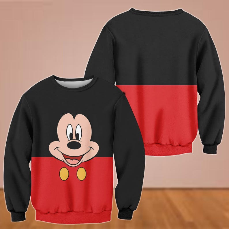 Disney Mickey Mouse 3D Shirt, Mickey Mouse Cosplay Hoodie, Halloween Mickey Shirt, Mickey Cosplay 3D Tshirt, Halloween Gift, Costume Gi