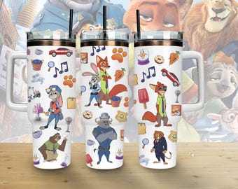 Disney Zootropolis 120 ml glas, Judy och Nick glas, Disney djurfigurer glas, Zootropolis present till fans, Pixar filmglas