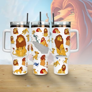 Disney Mufasa The Lion King 40oz Tumbler, Disney Simba and Mufasa Tumbler, Stainless Steel Tumbler, Tumbler Gift for Fans