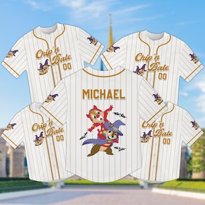 Camiseta de béisbol personalizada de Disney para Halloween, camiseta personalizada de Chip y Dale para Halloween, camiseta de béisbol de la temporada espeluznante, regalo de truco o trato