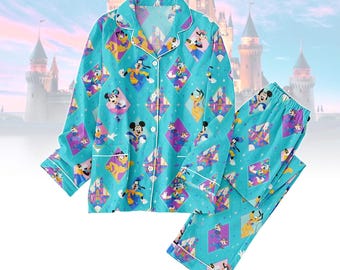 Disneyland 70 pyjamaset, Disney Mickey and Friends-nachtkleding, Mickey Minnie Donald Goofy-pyjama, Disney-cadeauset, dames