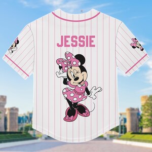 Minnie Mouse Baseball Jersey, Cute Disney Shirt for Her, Matching Disney Trip Outfit, Disney Minnie Jersey Shirt, Jersey For Kids