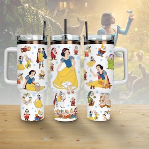 Disney Princess 40oz Tumbler, Snow White and the Seven Dwarfs Disney Character Tumbler, Gift For Disney Fan, Gift For Her