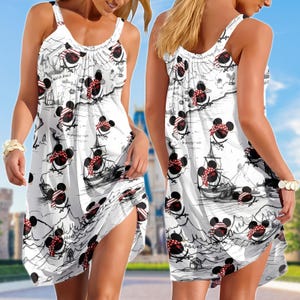 Robe d'été à bretelles pirate, robe d'été inspirée de Disney Cruise, robe à bretelles carte aventure, robe pour femme Disney Cruise