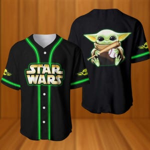 Disney Star Wars Grogu Baseball Jersey, Disney Baby Yoda Jersey, Retro Sci-Fi Graphic Tee, Mandalorian Gift Shirt, Cute Grogu Jersey