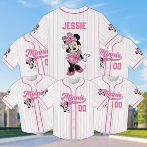 Minnie Mouse Baseball Jersey, Cute Disney Shirt for Her, Matching Disney Trip Outfit, Disney Minnie Jersey Shirt, Jersey For Kids