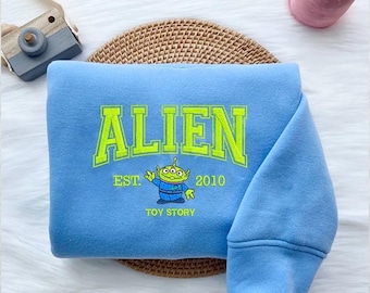Alien Toy Story Embroidered Shirt, Disney World Embroidery Hoodie, Toy Story Characters Shirt, Cute Jumper, Magic Kingdom Gift