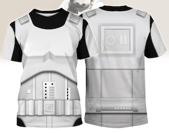 Stormtrooper Costume T-Shirt, Star Wars Cosplay 3D Shirt, Halloween Sci-Fi Trooper Outfit, Halloween Cosplay Gift, Gift For Him